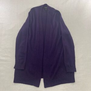 Charter Club Luxury 100% Cashmere Purple Plum Open Front Cardigan M